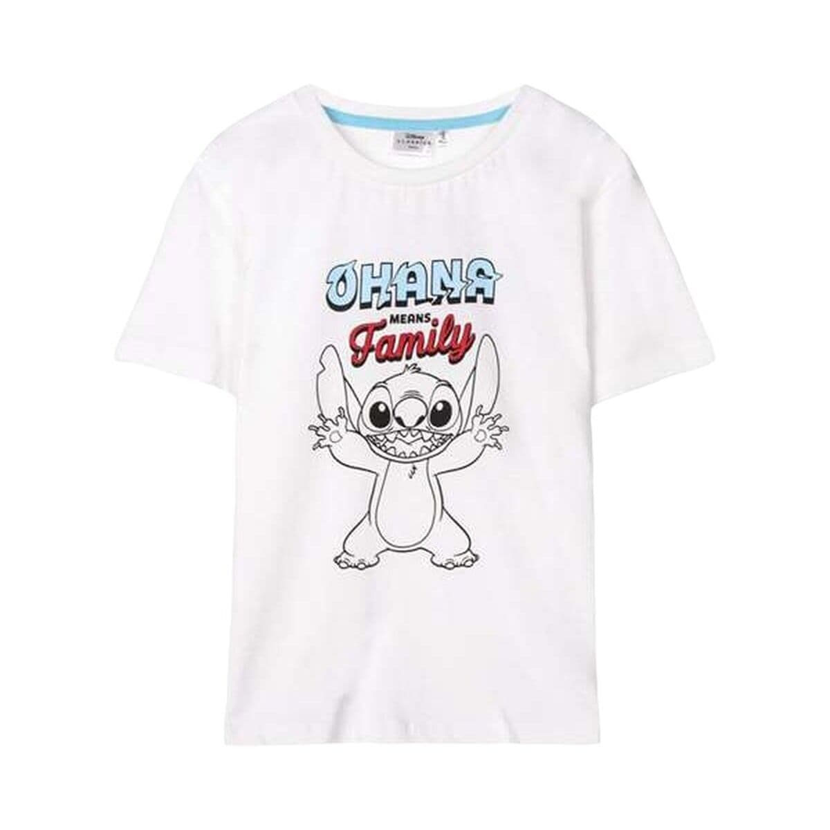 Camiseta de Manga Corta Infantil Stitch Blanco