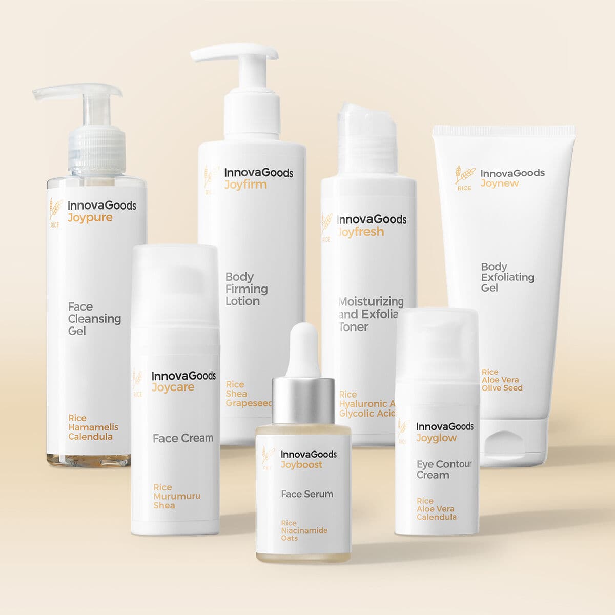 Pack de Rutina Facial y Corporal Rice InnovaGoods